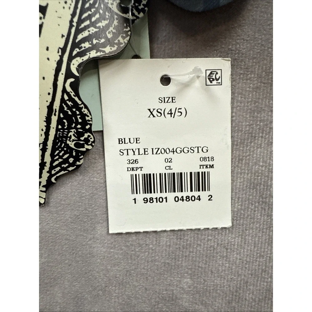 NWT Beetlejuice Nightgown Dress Up  Kids Girl's Sz Xs 4/5   Blue‎ Skull Print